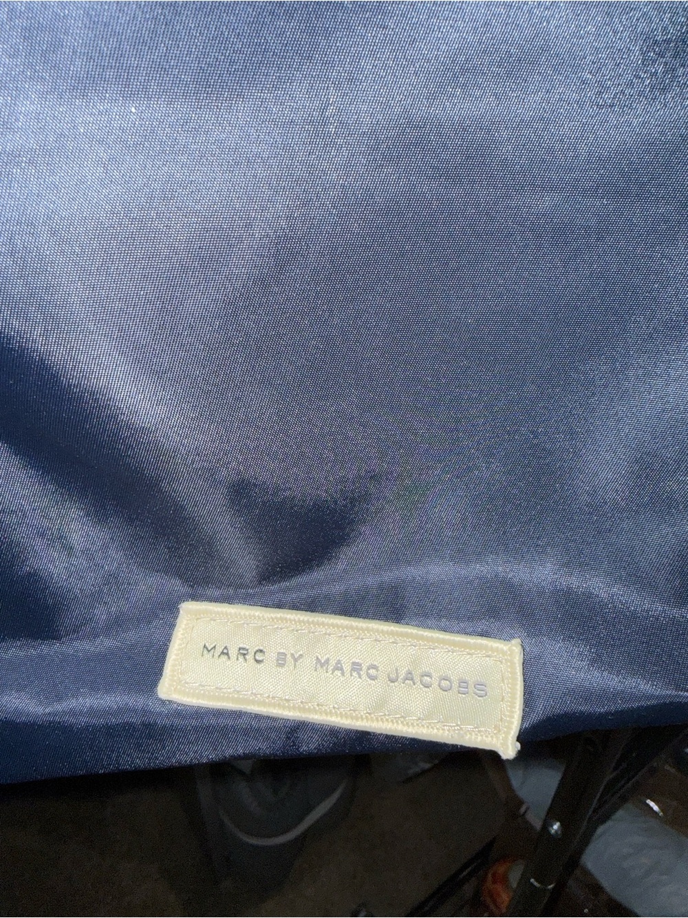 Marc by Marc Jacobs Navy Graphic Tote Bag with Beige Handles - Picture 3 of 8